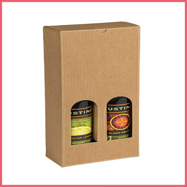 Olive Oil Corrugated Box Two Bottles