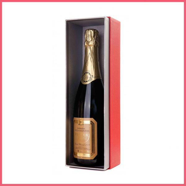One Bottle Red Silver Rigid Champagne Gift Carton Box