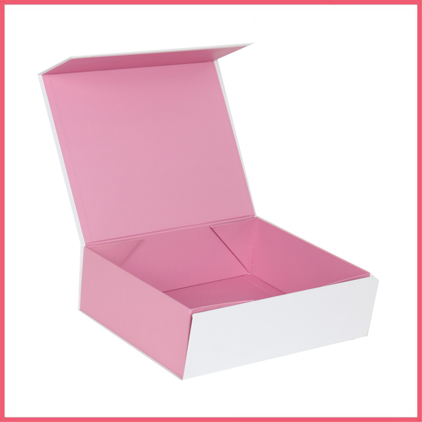 Pink Cardboard Garment Clothing Packaging Boxes With Rectangle Shape